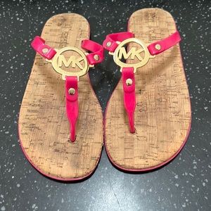 Michael Kors Hot Pink flip flops